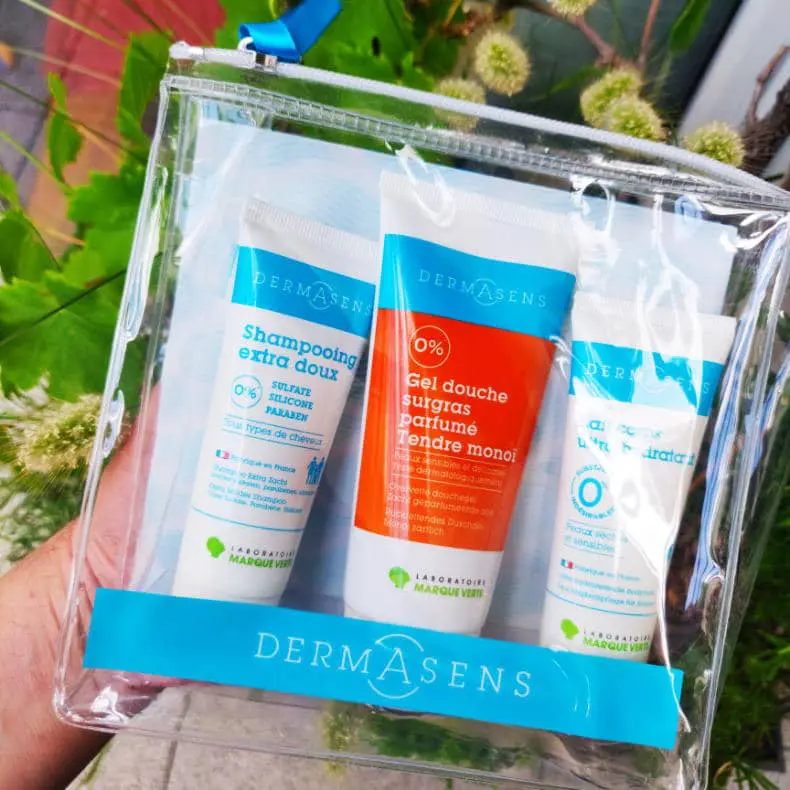 trousse Dermasens : cosmétiques sains à petit prix Trousse cosmétiques douche, corps, cheveux