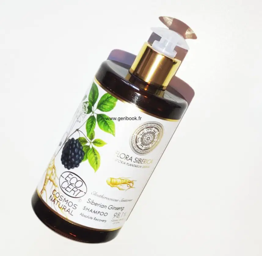 shampoing bio ginseng flora siberica ecocert.